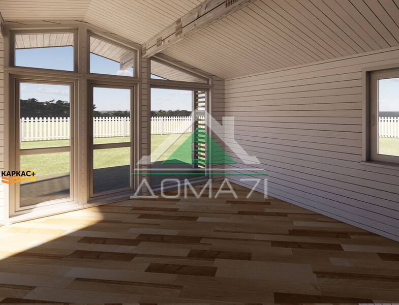 Каркасный дом 6х12,5 из сухой строганной доски №59