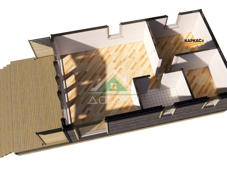 Каркасный дом 6х12,5 из сухой строганной доски №59