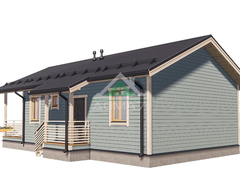 Каркасный дом 12х8 из сухой строганной доски