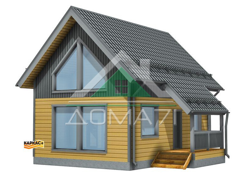 Каркасный дом 6х8,5 из сухой строганной доски