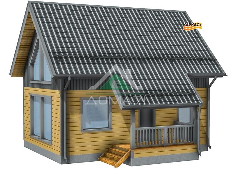 Каркасный дом 6х8,5 из сухой строганной доски