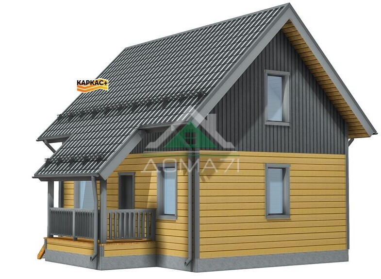 Каркасный дом 6х8,5 из сухой строганной доски