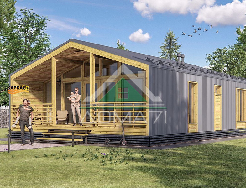 Каркасный дом 8х12 из сухой строганной доски №60