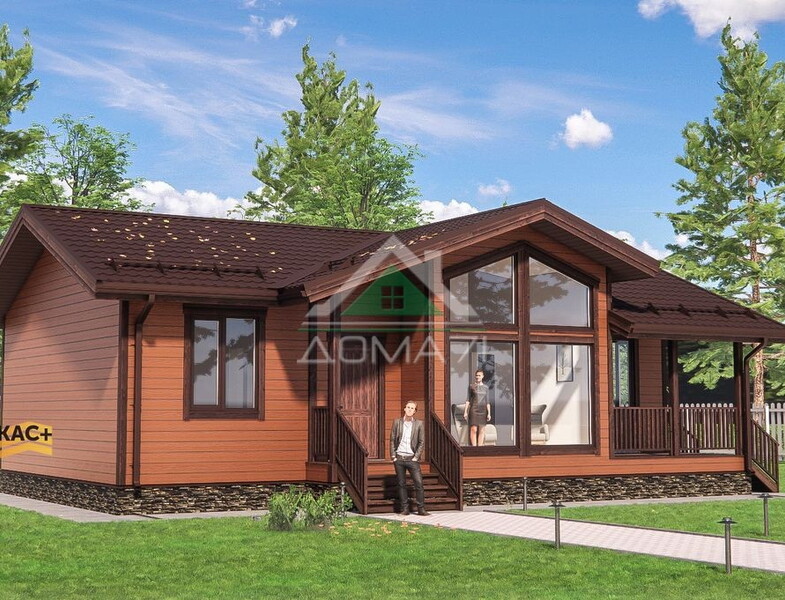 Каркасный дом 13,5х8,65 из сухой строганной доски