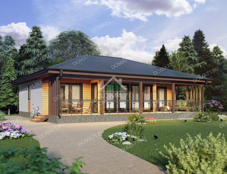 Каркасный дом 120 кв.м одноэтажный проект 69