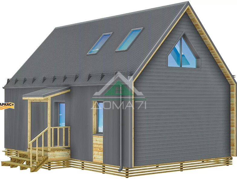 Каркасный дом 10×6 в стиле Барнхаус