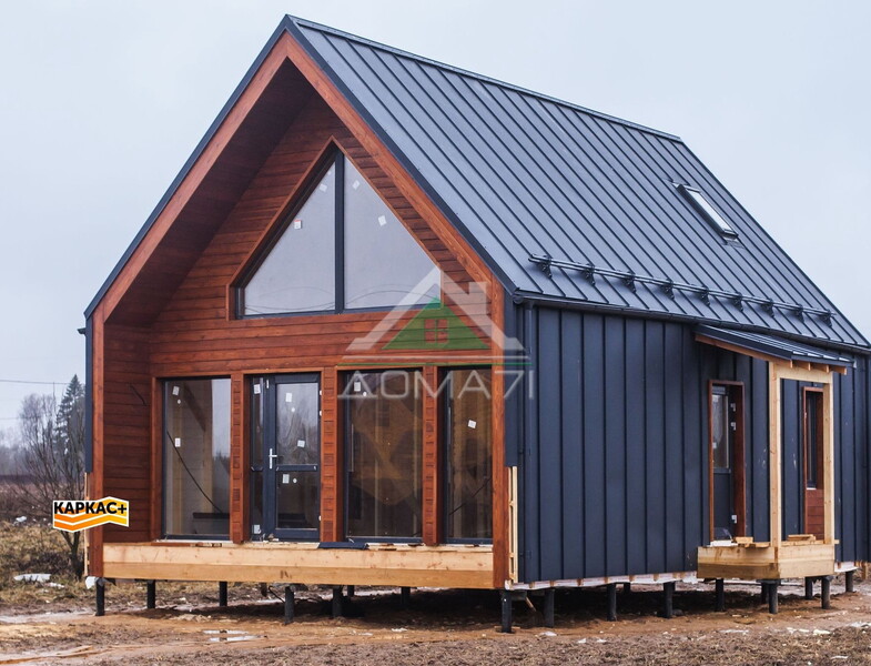 Каркасный дом 10×6 в стиле Барнхаус