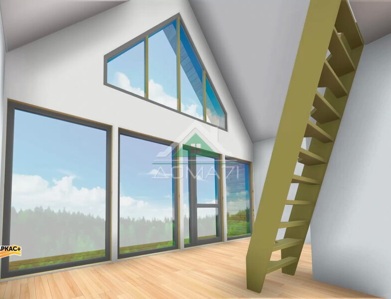 Каркасный дом 10×6 в стиле Барнхаус