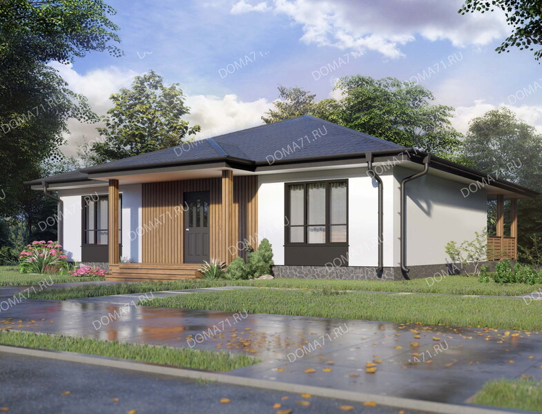 Каркасный дом 150 кв.м одноэтажный проект 70