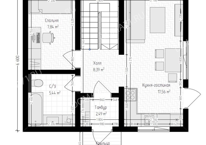 Каркасный дом 85 кв.м планировка 1 этаж