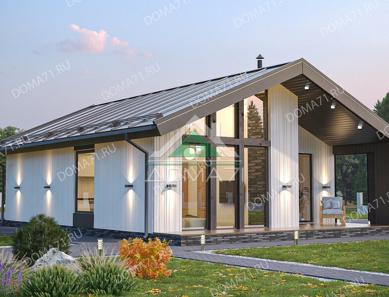 Барнхаус каркасный 9.5×7.5 проект 72