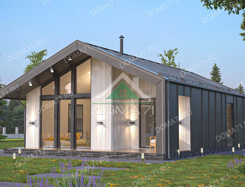 Барнхаус каркасный 9.5×7.5 проект 72