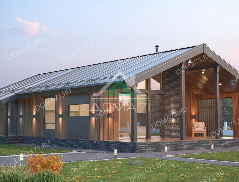 Барнхаус 110 кв.м каркасный 14.5×7.5 проект 73