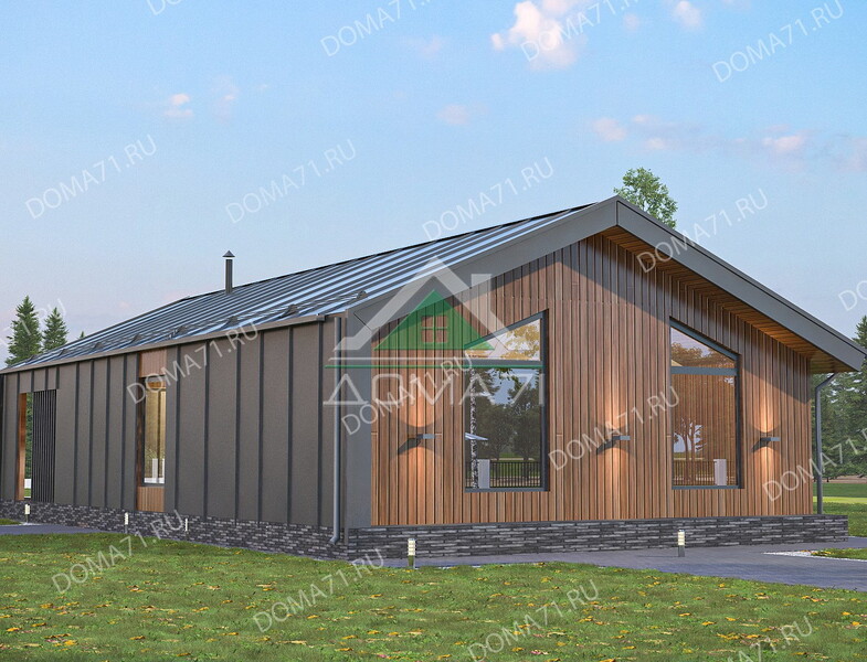 Барнхаус 110 кв.м каркасный 14.5×7.5 проект 73