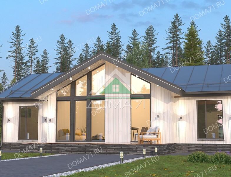 Каркасный дом Барнхаус 120 кв.м 12.9×8.3 проект 74