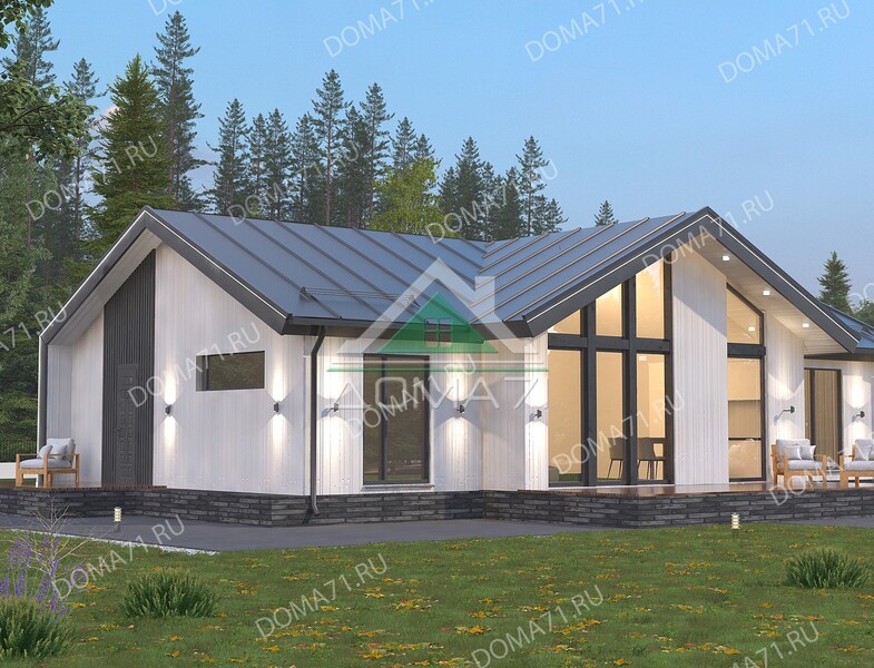 Каркасный дом Барнхаус 120 кв.м 12.9×8.3 проект 74