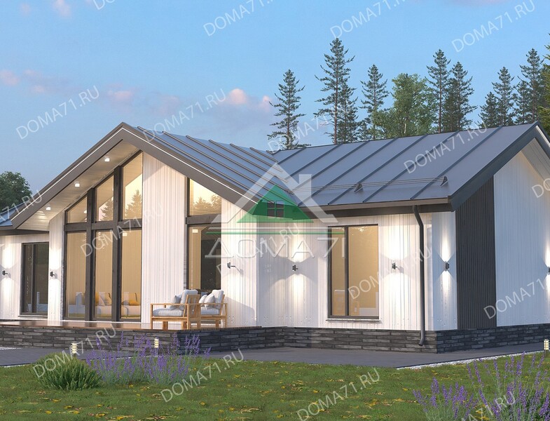 Каркасный дом Барнхаус 120 кв.м 12.9×8.3 проект 74