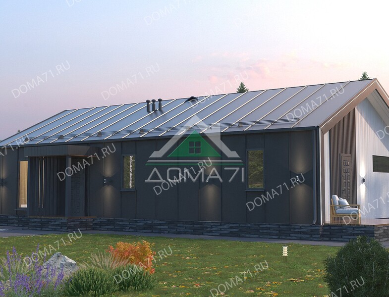 Каркасный дом Барнхаус 120 кв.м 12.9×8.3 проект 74