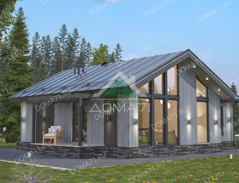 Каркасный дом Барнхаус 87 кв.м 10×8.3 проект 75