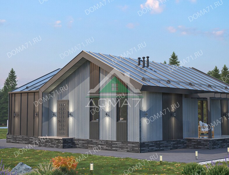 Каркасный дом Барнхаус 87 кв.м 10×8.3 проект 75