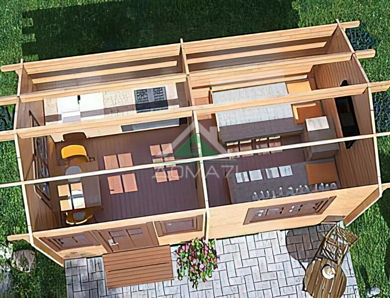 Дачный дом из бруса 3х5. Проект 3