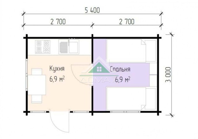 Дачный дом из бруса 3х5. Проект 3