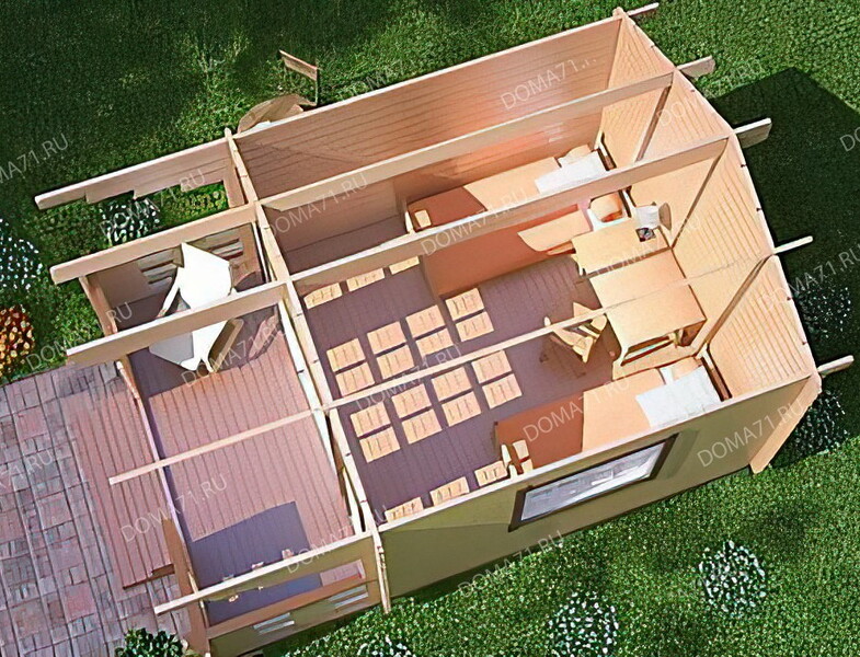 Дачный дом из бруса 4х5. Проект 18