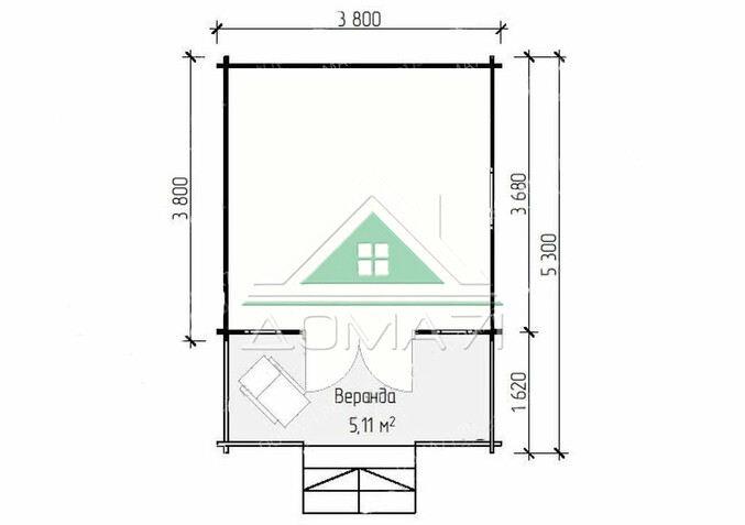 Дачный дом из бруса 4х5. Проект 18