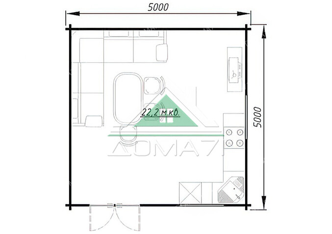 Дача из бруса 5х5. Проект 21