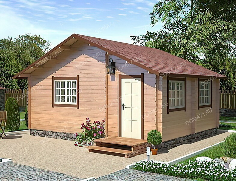 Дачный дом 5х6 из бруса. Проект 22