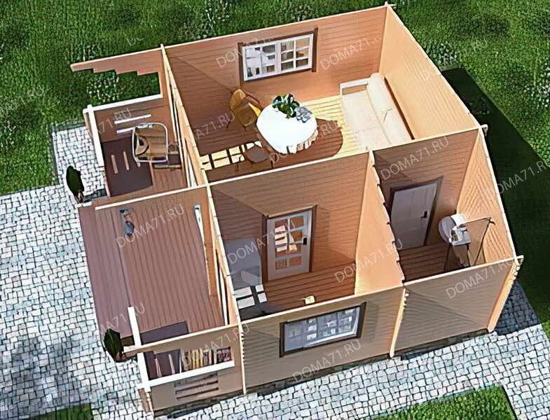 Дача из бруса 6х6. Проект 28