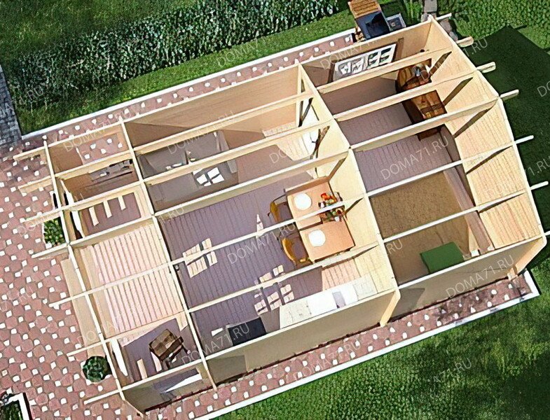 Дача из бруса 4,5х7. Проект 30