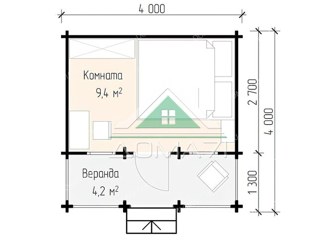 Домик из бруса 4х4. Проект 31