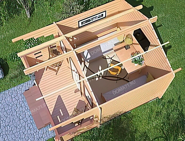 Домик из бруса 4х4,5. Проект 32