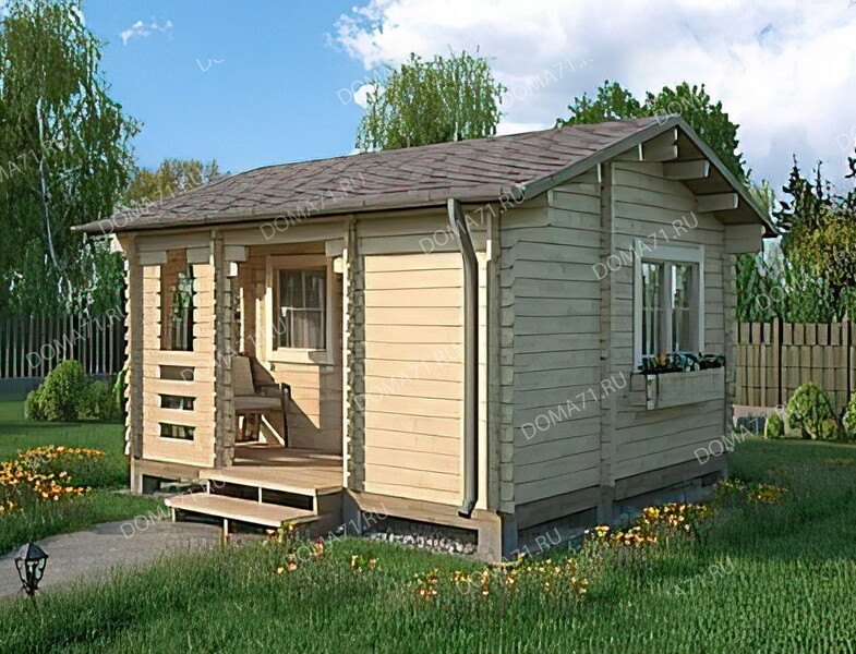 Садовый домик 4х4,5 из бруса. Проект 33
