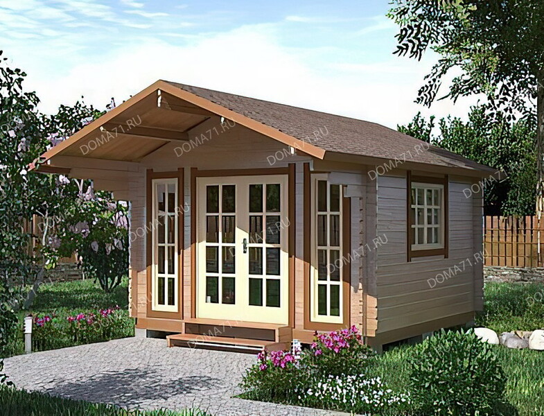 Садовый дом из бруса 4х4. Проект 34