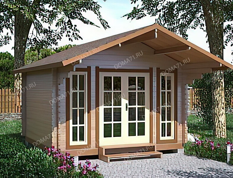 Садовый дом из бруса 4х4. Проект 34