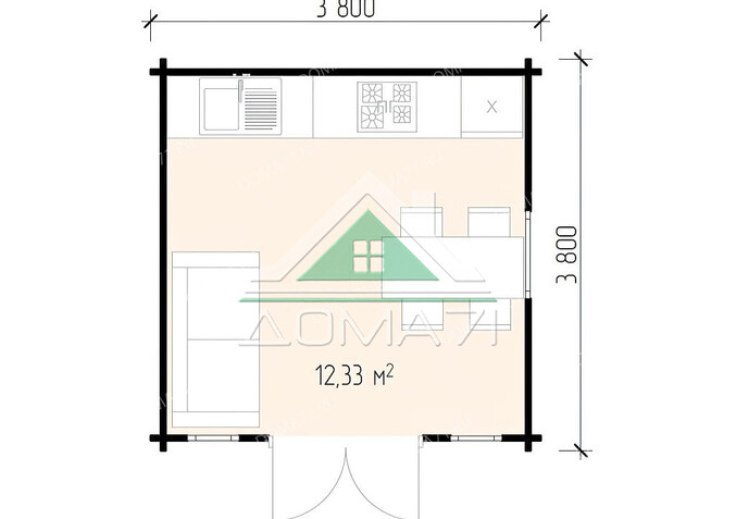 Садовый дом из бруса 4х4. Проект 34