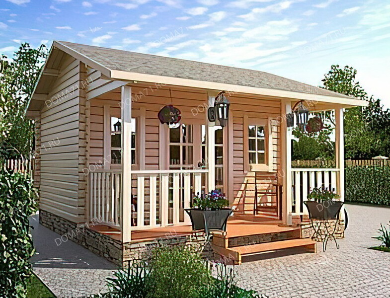 Садовый домик из бруса 4х5. Проект 35