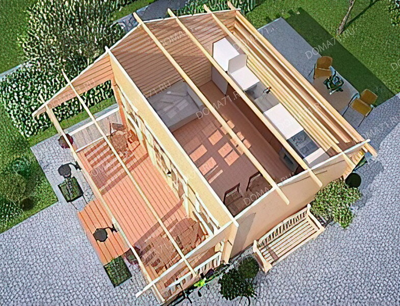 Садовый домик из бруса 4х5. Проект 35