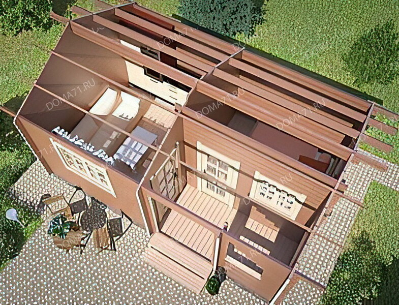 Дачный дом из бруса 4х6. Проект 36