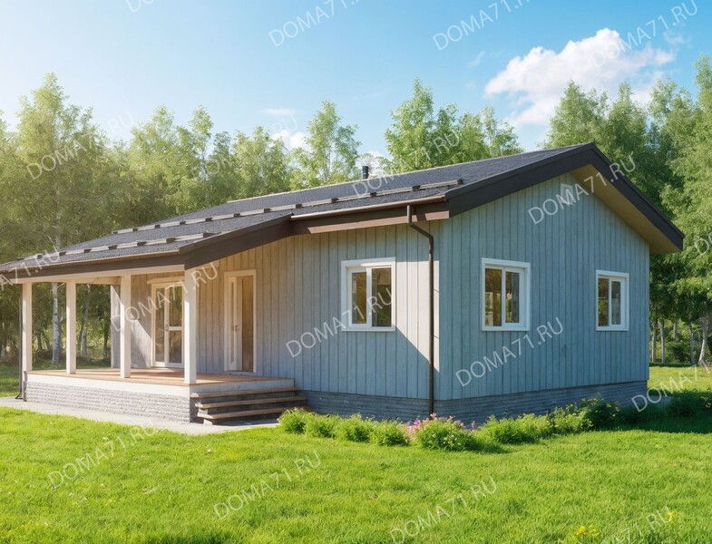 Каркасный дом 87 кв.м  1 этаж с 3 спальнями проект 31