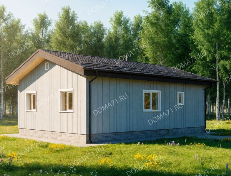 Каркасный дом 87 кв.м  1 этаж с 3 спальнями проект 31