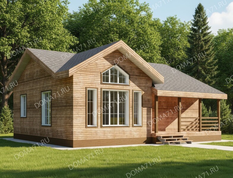  Каркасный дом 90 кв.м 1 этаж 3 спальни