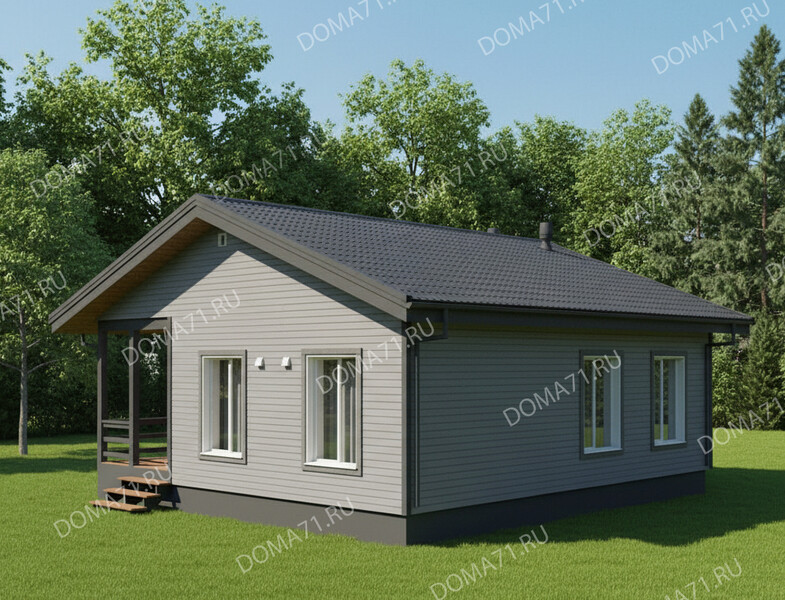 Каркасный дом 70 кв.м проект 37