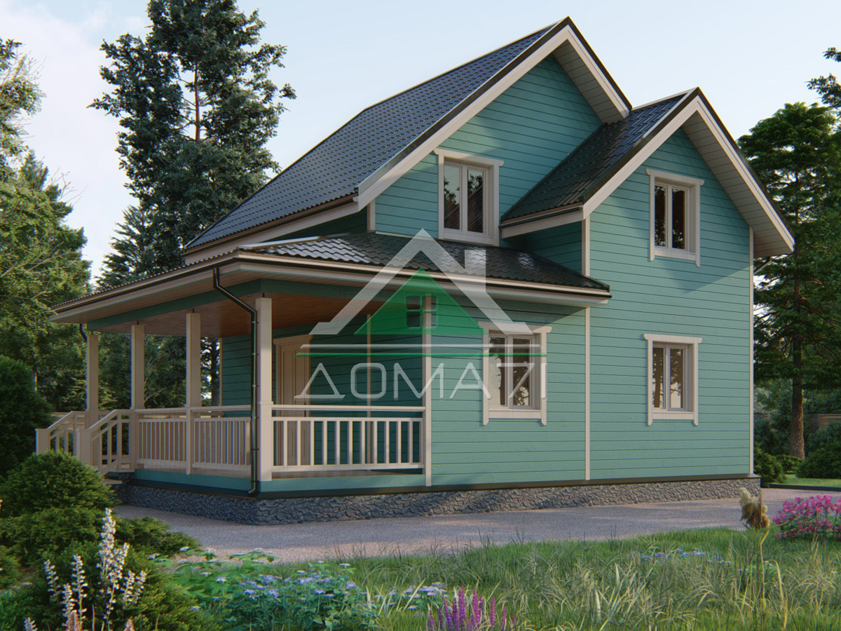 Проект дома Каркасный дом 9.5×7 проект 49