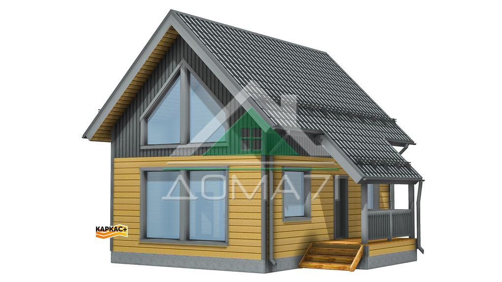 Проект дома Каркасный дом 6х8,5 из сухой строганной доски