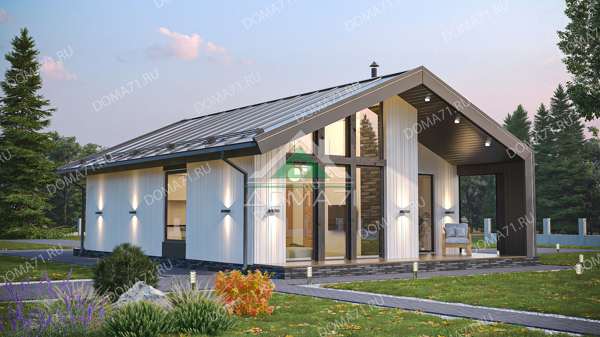 Проект дома Барнхаус каркасный 9.5×7.5 проект 72