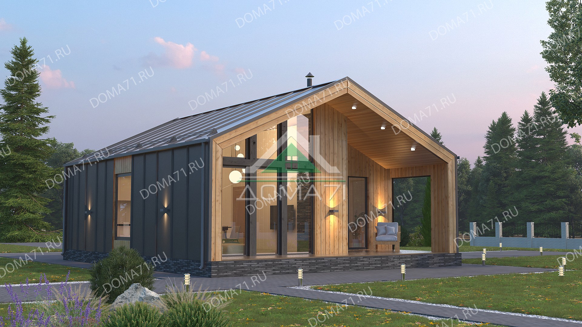 Проект дома Барнхаус 7×7.5 проект 71