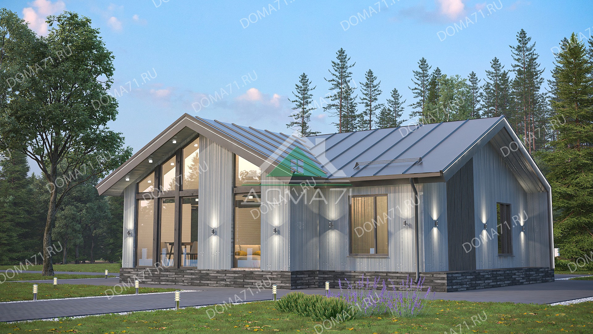 Проект дома Каркасный дом Барнхаус 87 кв.м 10×8.3 проект 75